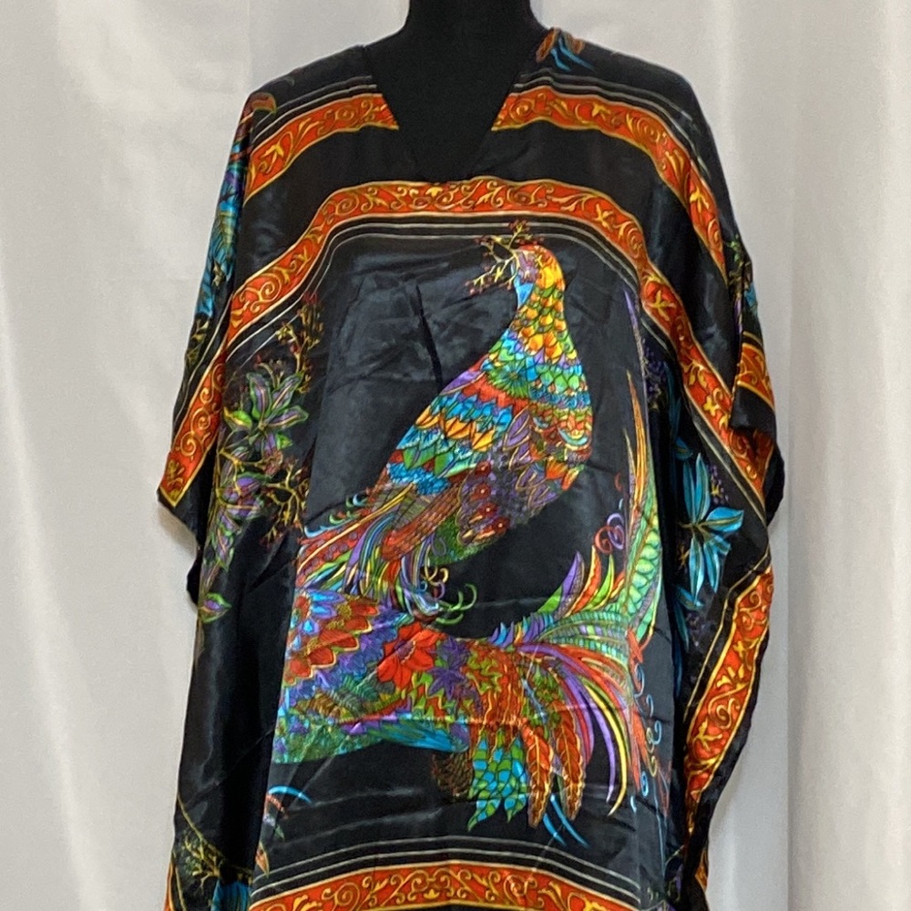 Winlar Peacock Long Bohemian Caftan OS